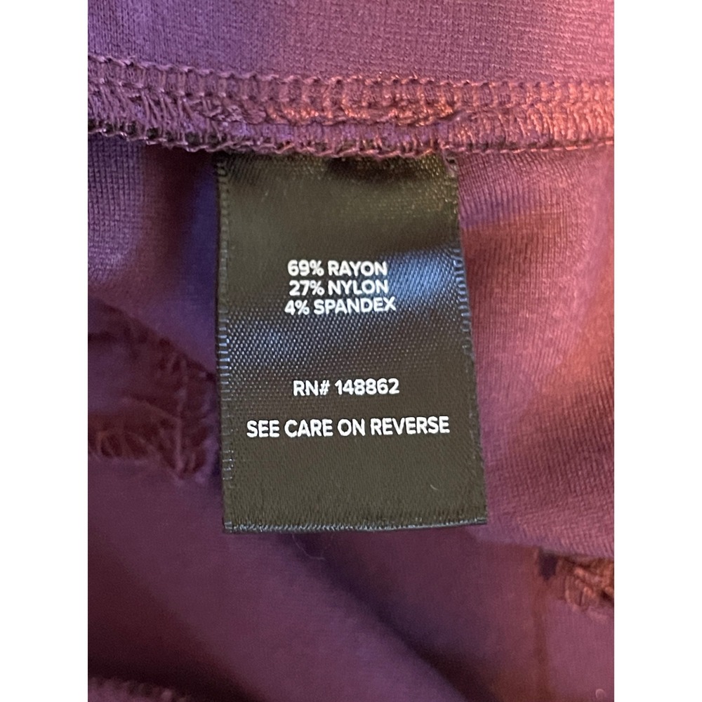 Torrid Ankle Pants Womens 2 Purple Excellent Stretch Pull On Side Slit Career - Picture 9 of 10